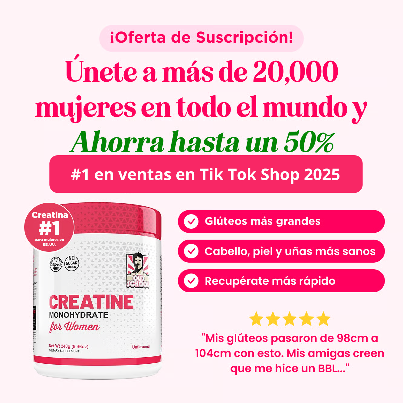Creatine| Aumenta los glúteos en 2 semanas